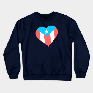 Puerto Rico Boricua Flag Heart Crewneck Sweatshirt